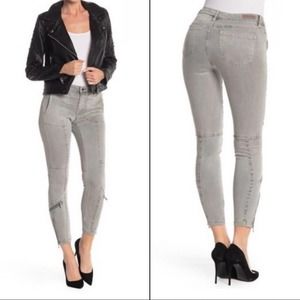 BLANK NYC Rede Gray Skinny Jeans Zipper Ankle/Crop Size 28 Moto